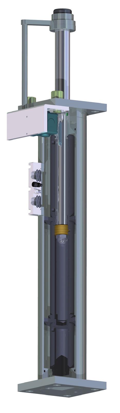 Principio di funzionamento Testina d urto Perno di contatto Stelo de pistone Interruttore di posizione Valvola di riempimento per l Azoto Pistone Orifizi di passaggio Olio Principio di funzionamento