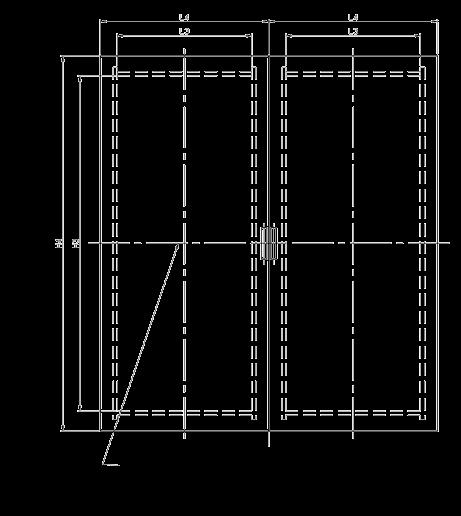 Serie EMP VERSIONE A 2 PORTE CON MONTANTE CENTRALE ASPORTABILE DETTAGLIO PORTE FRONTALI CON CHIUSURA AL CENTRO L3 x H3 AREA UTILE DI PORTA FRONTALE ART. NOMINALI N.