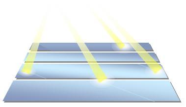 Solar Cooling Parco solare Assorbitore Costituito da elementi modulari di dimensioni minime 30 x 10m Altezza non inferiore a 4 m Temperatura fino a 300 C Fluido termovettore acuqa o olio Possibilità