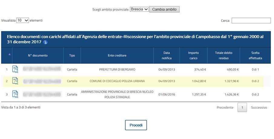 I servizi di EquiPro Definizione agevolata Il passaggio successivo permette di selezionare le cartelle/carichi che possono essere oggetto di Definizione agevolata 2018 relativi a uno