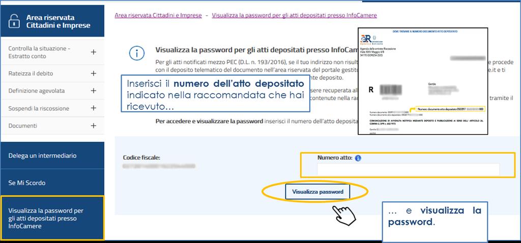 Visualizza la password per gli