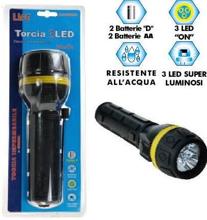 LILED2702 Torcia gomma 3 LED Alimentazione 2 D