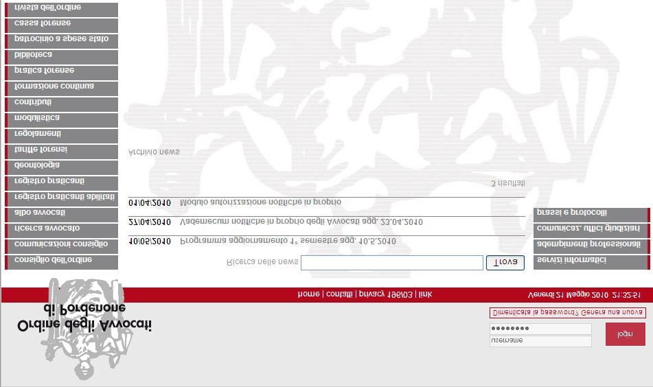 GUIDA ALLA PARTE PUBBLICA DEL SITO DELL ORDINE DEGLI AVVOCATI DI PORDENONE www.ordineavvocatipordenone.