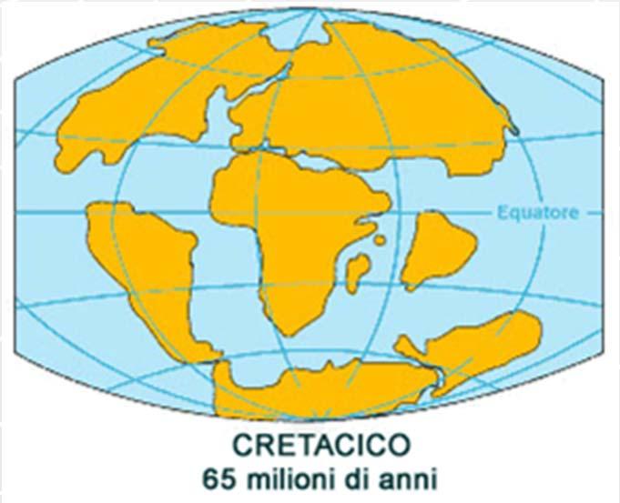 200 milioni di anni fa vari blocchi di SIAL, oggi separati a