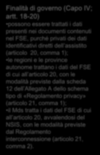 10-14) l assistito può consentire l accesso ai soggetti del SSN e dei servizi socio-sanitari regionali che lo prendono in cura (articolo 14, comma l accesso alle informazioni è consentito solo se si