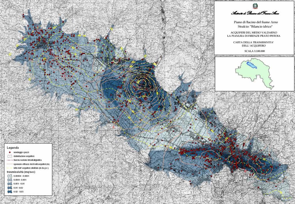 e/o trasmissività trasmissività 4) Caratterizzazione delle condizioni idrogeologiche al contorno 5) Produzione di una scheda monografica descrittiva di