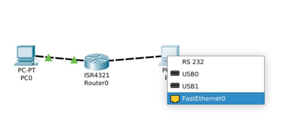 Problem Statement 1 Connettere due PC tramite un Router ed effettuare un ping.