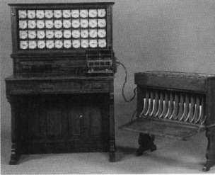 1890: Hollerith desk Schede perforate per fare i calcoli per il censimento USA