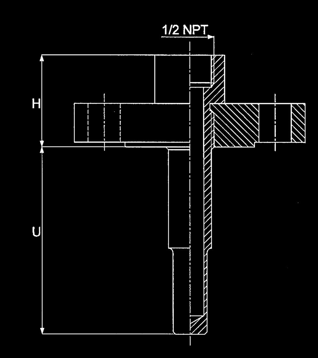 dimensions to be stated. P Pozzetto flangiato ricavato da barra o materiale: - acciaio inox AISI 36 di serie; - speciale su richiesta; o attacco al processo flangiato; o dimensioni.