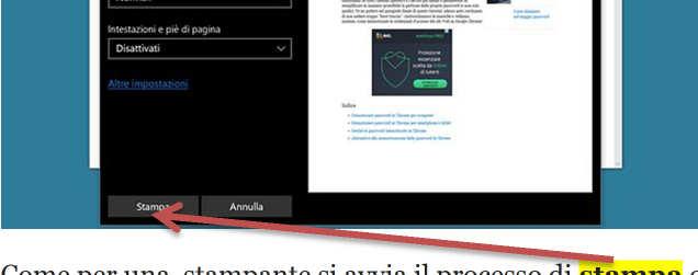 Pag. n. 12 di pagg. 14 Come per una stampante si avvia il processo di stampa cliccando sull'apposito pulsante.