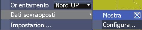 eliminare la configurazione attuale dei dati. Configura Consente di selezionare/personalizzare i dati sovrapposti.