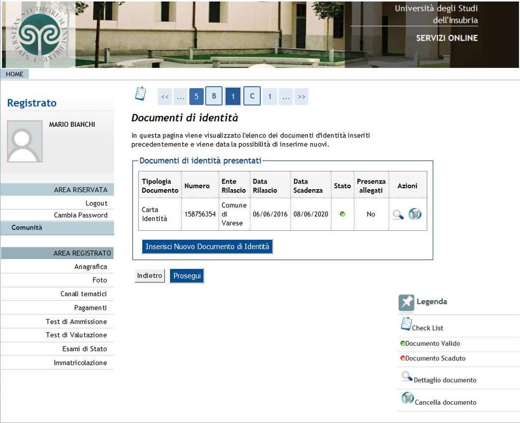 10 è il momento di procedere con l upload dell allegato del documento di identità i cui dati erano stati precedentemente