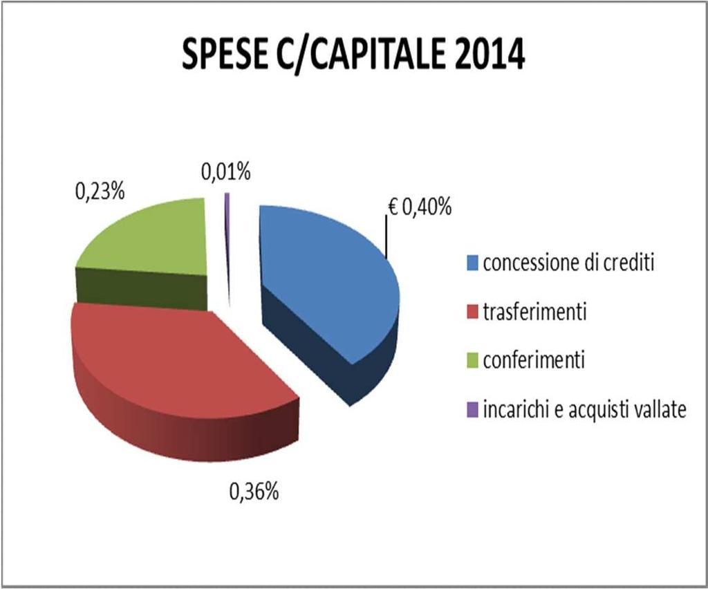 SPESE IN CONTO CAPITALE Tipologia importi concessione di crediti 7.686.880,22 trasferimenti 6.