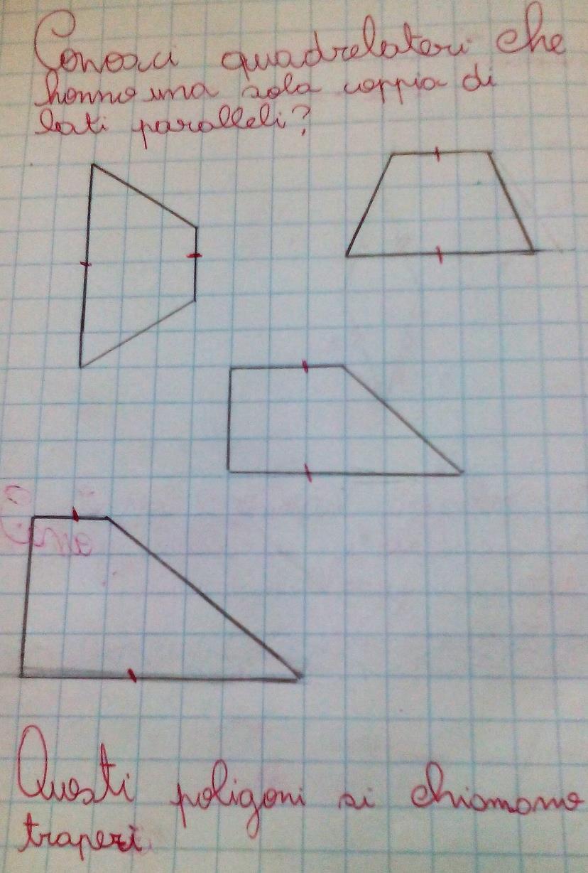 I TRAPEZI: poligoni con una sola coppia di lati paralleli Chiedo agli