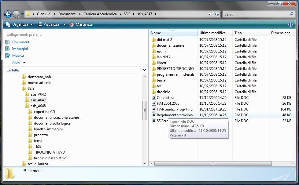 Navigazione del file system su Windows VISTA Corso di Preparazione
