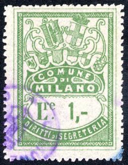 1 verde 1935/< Carta bianca, liscia. Stampa mm. 26x35. 445 L.