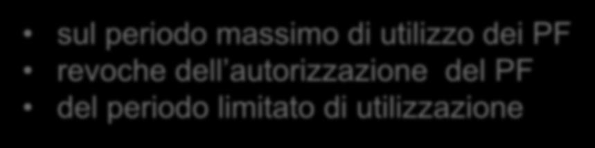 Prescrizioni per la vendita dei P.F.