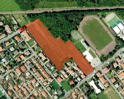 TR - Area di trasformazione residenziale a b 4. Zona sportiva esistente. Zona boscata di mitigazione verso le ferrovia 3.