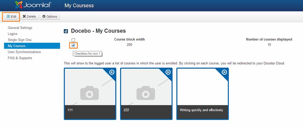 16 E possibile anche personalizzare la visualizzazione dei corsi utilizzando la medesima procedura: seleziona la voce di menu My courses,