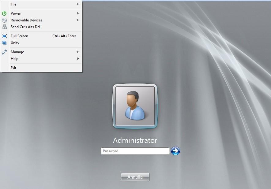Inserite la password di Administrator asfc Cliccate su SistemaF per avviare il programma N.B.