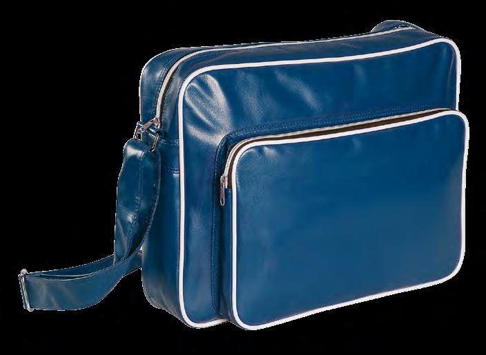 BORSELLO TRACOLLA IN ECOPELLE tasca anteriore chiusure con zip bordi a contrasto tracolla regolabile accessori cromati