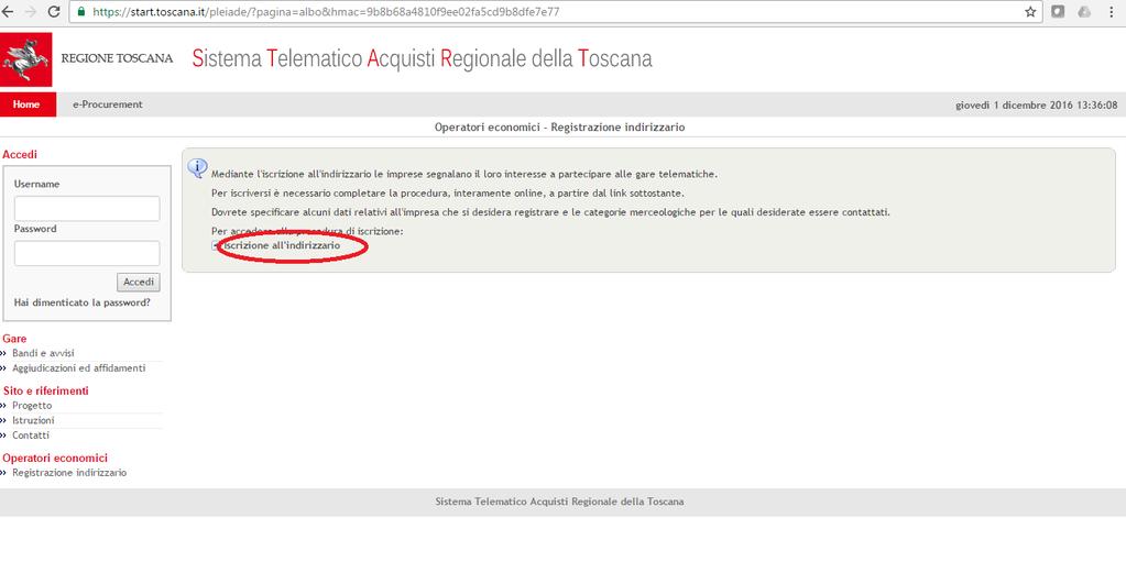 3. ISCRIZIONE Per effettuare l iscrizione cliccare sulla voce Registrazione