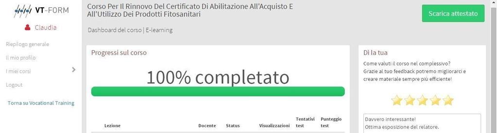 PER VERIFICARE L APPRENDIMENTO DEGLI ARGOMENTI TRATTATI, AL TERMINE DI ALCUNE LEZIONI È PREVISTA UN ESERCITAZIONE ATTRAVERSO LA SOMMINISTRAZIONE DI UN QUESTIONARIO CON DOMANDE A RISPOSTA MULTIPLA.