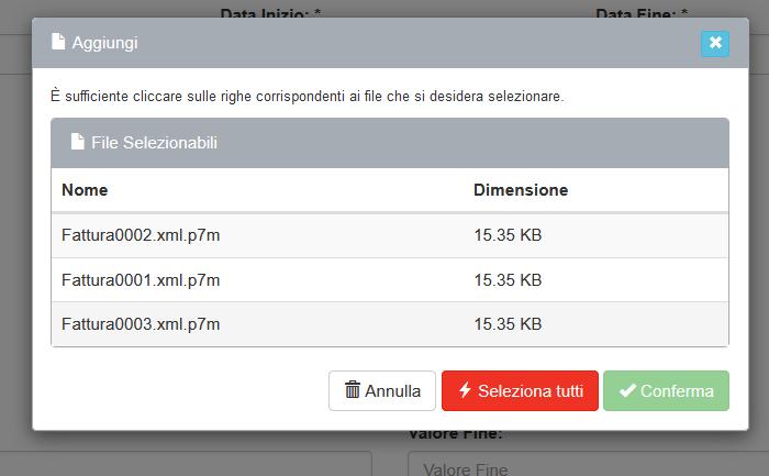 2. È possibile inserire opzionalmente un intervallo di valori da utilizzare ai fini di ricerca del pacchetto. 3. Aggiungere i file costituenti il pacchetto.