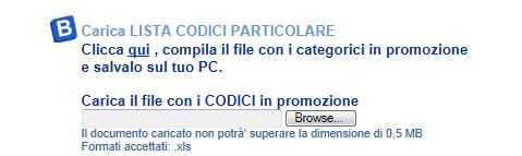 Passaggio 2: selezione e scelta dei codici Caricare i Categorici da file 1 - Aprire il file Excel dal