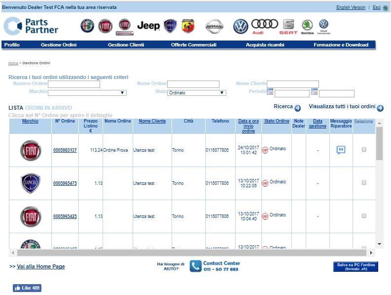 confermati (è indicato il N degli ordini da gestire) - Creare i gruppi di sconto per gli ordini dei clienti (solo per