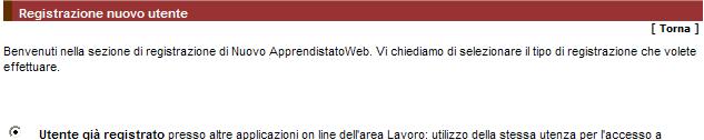 Figura 3 - Link per l accesso all area riservata e per la registrazione. 4.1.