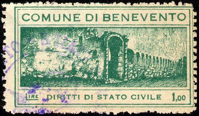 Benevento 1950/< Carta bianca, liscia.