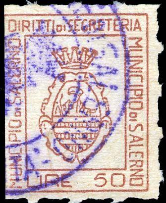 Salerno 1957/< Carta bianca, liscia.