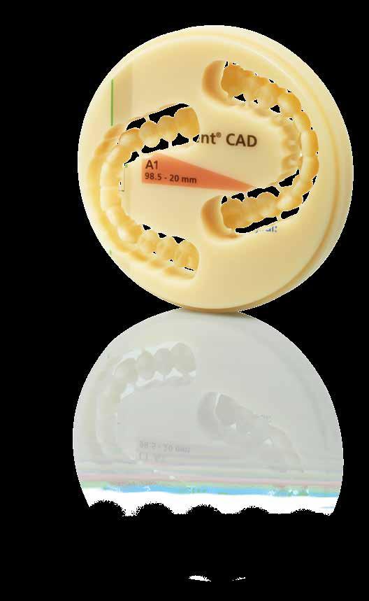 SR Vivodent CAD SR Vivodent CAD sono dischi di colore dentale in materiale DCL, con i quali si può realizzare individualmente il design e l ultimazione di