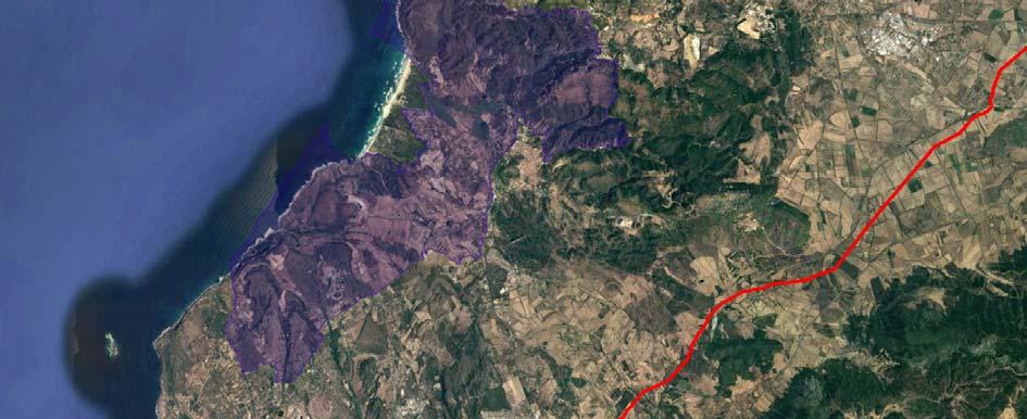 settentrionale del SIC, Iglesias, Gonnesa, Portoscuso, la cui frazione Nuraxi-Figus rappresenta l'estremità meridionale.