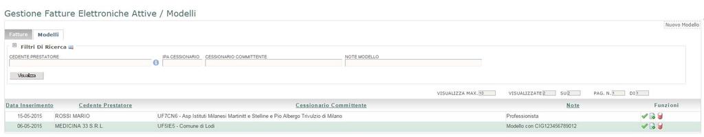 5.2 Modelli Analogamente alla gestione delle Bozze fattura, esiste la possibilità di creare un numero indefinito di Modelli di fattura richiamabili quando è necessario emettere una fattura.