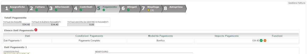 7.6 Inserimento dati di pagamento Figura