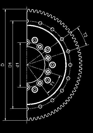 Dentatura sull anello esterno Diametro interno d1 Versione Cuscinetto di base Dimensioni [mm] Articolo D1 d1 d d2 h T1 T2 S1 S2 K1 R1 R2 B H PRT-01-30-TO-.