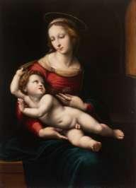 Raffaello Sanzio (copia da), Madonna con Bambino, olio su tavola, cm 85x62, inv. Q734.
