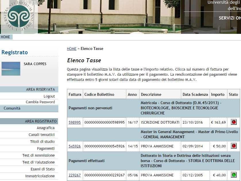 17 IMMATRICOLAZIONE CORSI DI DOTTORATI DI