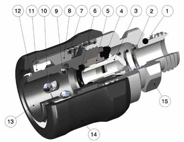 Safety Quick ouplings aratteristiche Tecniche / Technical haracteristics Materiali e omponenti / omponent Parts and Materials onsigliata con innesti VP dvise with VP plug 1 Guarnizione O-Ring in NR