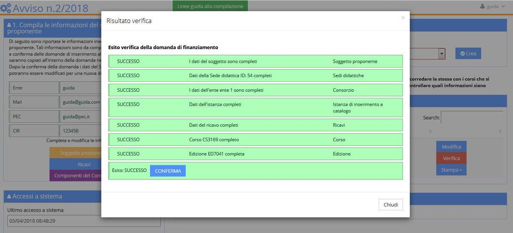 Cliccando sul pulsante Associa la sede didattica viene associata all edizione. Procedere cliccando sul pulsante Salva, in alto a destra della pagina.