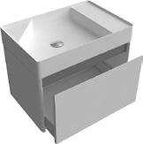 sifone. Rectangular top mount Flumood sink complete with drain pipe fitting and open plug.