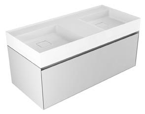 e raccordo per sifone. Rectangular top mount or wall mount Ceramilux sink with shelf, complete with drain pipe fitting and open plug.