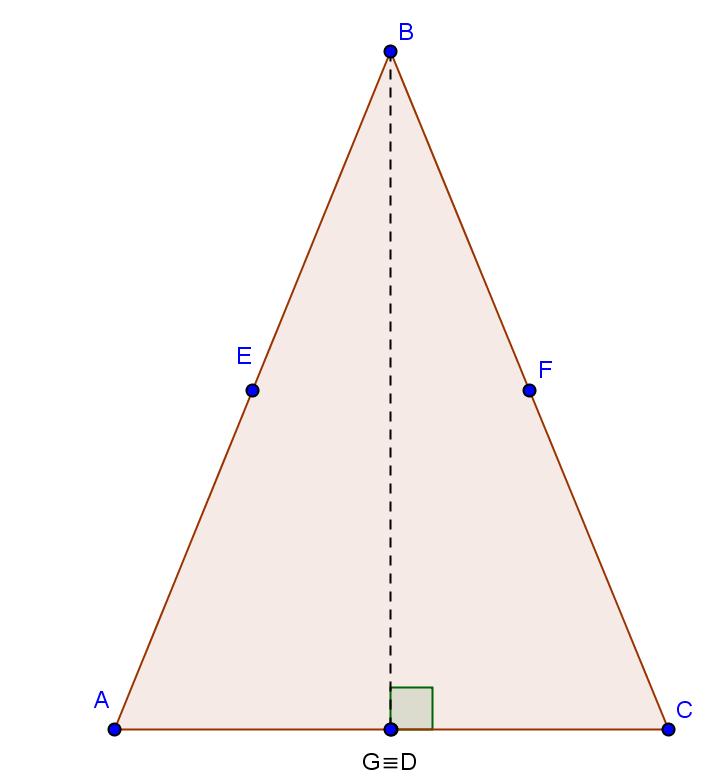 si può concludere che i triangoli EDF ed EBF sono congruenti, quindi l'angolo EBF = 90 e il triangolo ABC è, perciò rettangolo.
