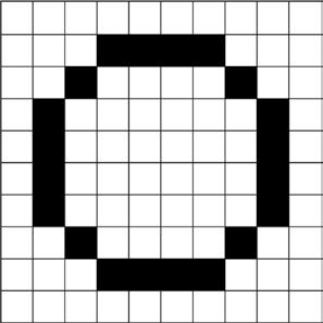 bianca e nera senza sfumature 1) Schema grafico per indicare la risoluzione espressa in pixel.