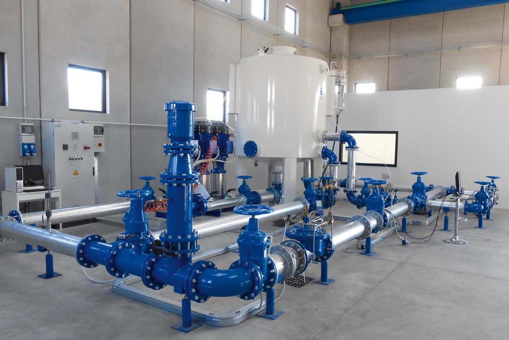 Impianto prove Progettato per riprodurre le condizioni reali dei moderni sistemi di distribuzione idrica, l impianto è in grado di verificare le