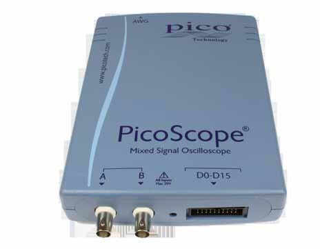 PicoScope 2205 a segnali misti ha due prese: una porta USB per connessione con PC e una BNC per la connessione di un