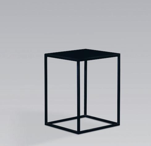 Square Classe1 - in ferro verniciato nero e ripiano in vetro nero Tavolo