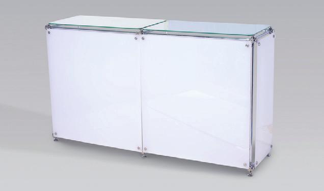 Mero I moduli Mero permettono la realizzazione ad hoc di desk, tavoli, reception e